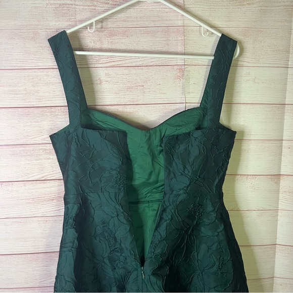 Rihoas Green Sweetheart Neck Jacquard Midi Dress Size Small | 4‎ - Picture 9 of 12